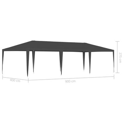 vidaXL Namiot imprezowy, 4x9 m, antracytowy, 90 g/m²