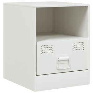 vidaXL Szafka nocna, biała, 34,5x39x44 cm, stal