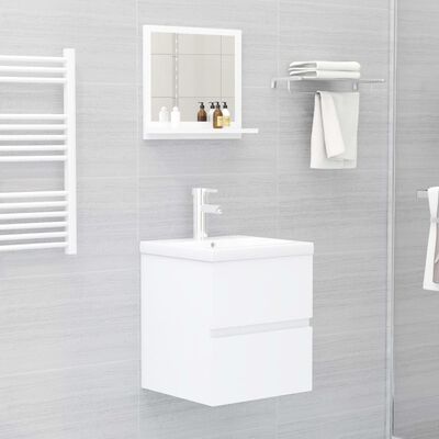 vidaXL Lustro łazienkowe, białe 40x10,5x37 cm, materiał drewnopochodny