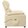 vidaXL Fotel masujący, kremowy, obity tkaniną