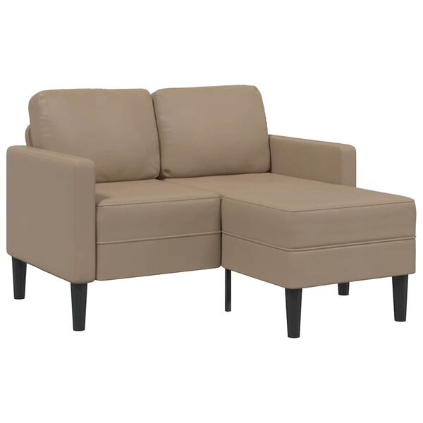 vidaXL Sofa 2-osobowa z szezlongiem w kształcie litery L Cappuccino