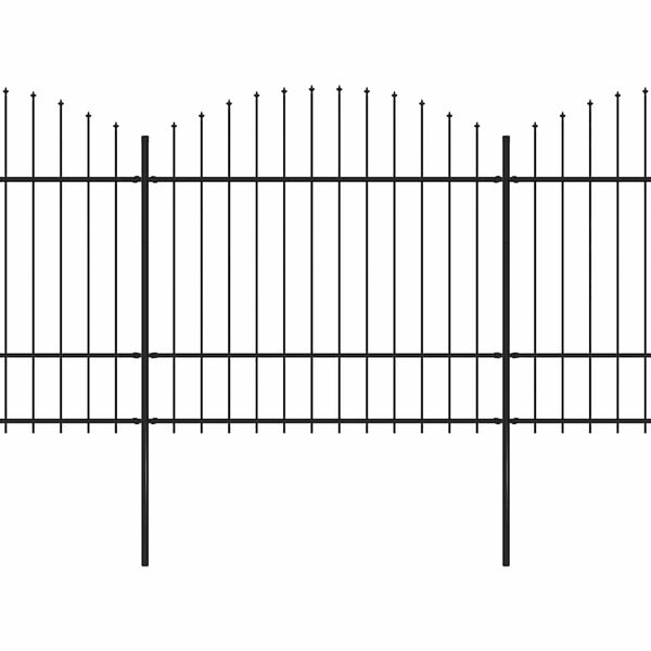 vidaXL Ogrodzenie ogrodowe z wł&oacute;cznią, stalowe, 359 x 175 cm, czarne