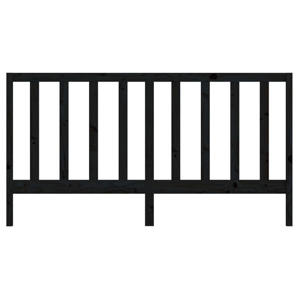 vidaXL Wezgłowie ł&oacute;żka, czarne, 206x4x100 cm, lite drewno sosnowe