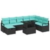 vidaXL Zestaw Sof na Ogr&oacute;d z poduszką 9 pcs Czarny Polirattan