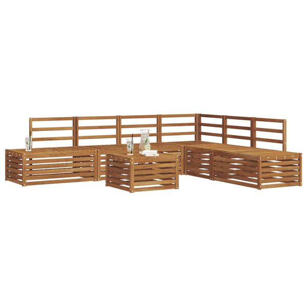 vidaXL Zestaw sof na zewnątrz 7 Sztuka Naturalny Lite Drewno Akacji