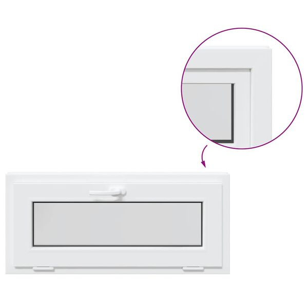 vidaXL Okno piwniczne "RISOR" 90x40 cm uchylne 2 szyby białe