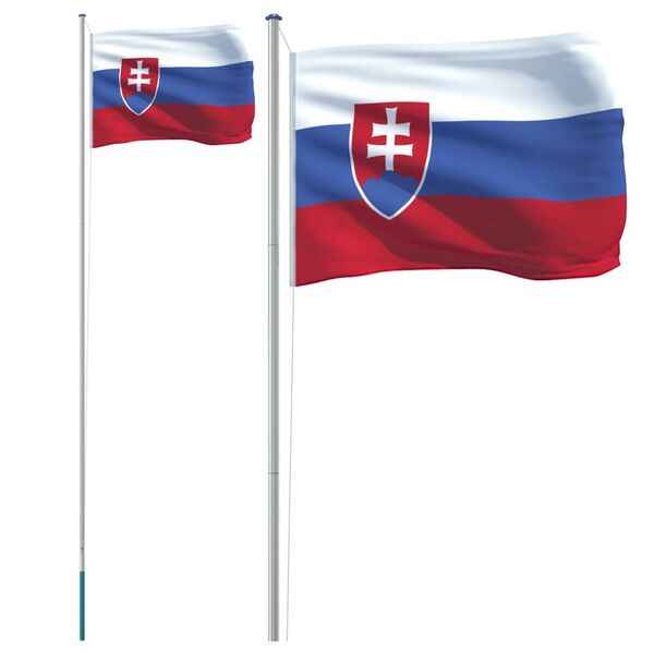 vidaXL Flaga Słowacji z masztem, 6,23 m, aluminium