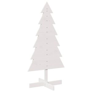 vidaXL Drewniana choinka do udekorowania, biała, 120 cm, sosnowa