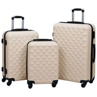 vidaXL Zestaw twardych walizek na kółkach, 3 szt., złoty, ABS
