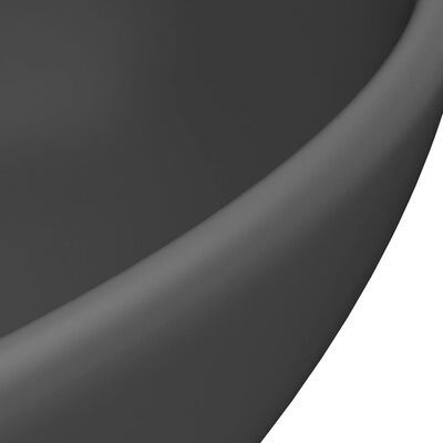 vidaXL Luksusowa, owalna umywalka, ciemnoszara matowa, 40x33 cm