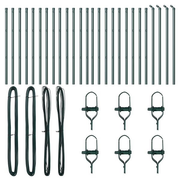 vidaXL Słupek ogrodzeniowy. Inny 26 pcs Szary 3,2 x 3,2 x 70 cm Stal