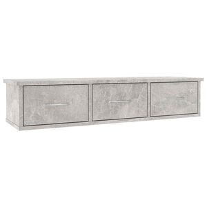 vidaXL P&oacute;łka ścienna z szufladami, szarość betonu, 88x26x18,5 cm