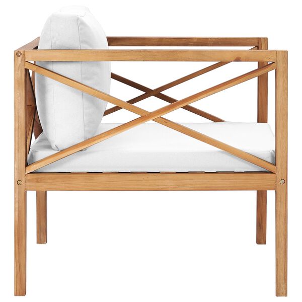 vidaXL Krzesło ogrodowe z kremowymi poduszkami, lite drewno tekowe