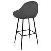 vidaXL Stołki barowe, 2 szt., ciemnoszare, obite aksamitem