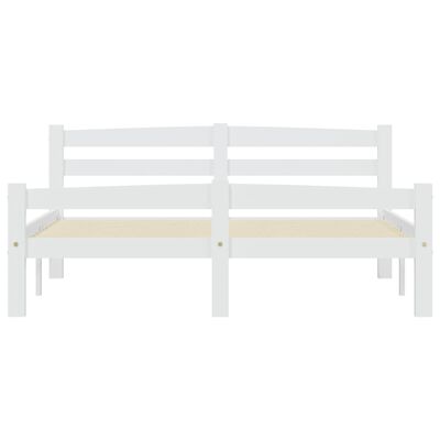vidaXL Rama łóżka, biała, lite drewno sosnowe, 120 x 200 cm