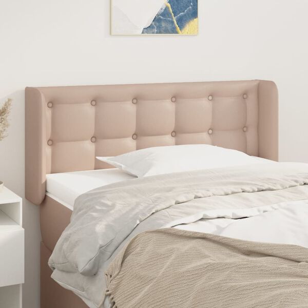 vidaXL Zagł&oacute;wek uszak, cappuccino, 103x16x78/88 cm, sztuczna sk&oacute;ra