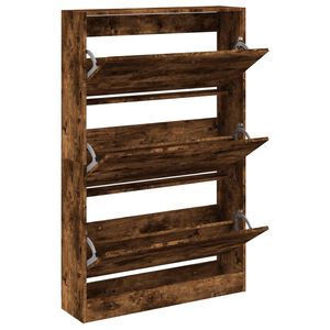 vidaXL Szafka na buty, przydymiony dąb, 80x21x125,5 cm