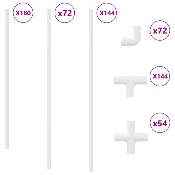 vidaXL Rura PVC 29 pcs Biały PP, PE