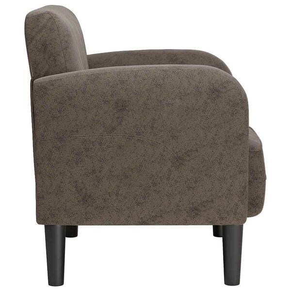 vidaXL Sofa Fotel z Podłokietnikami Ciemnoszary 54cm Skóra ekologiczna