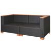 vidaXL Sofa ogrodowa, rattan PE, czarna