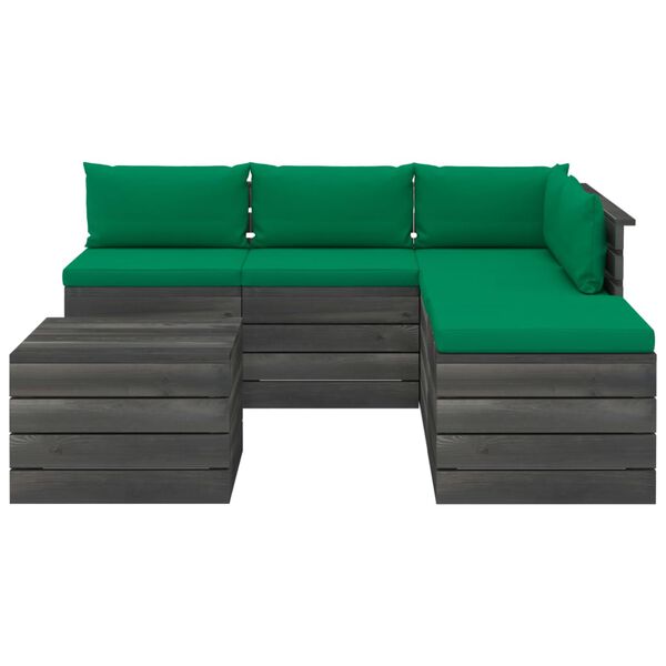 vidaXL 6-cz. zestaw wypoczynkowy z palet, z poduszkami, drewno sosnowe