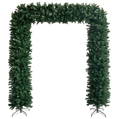vidaXL Łuk świąteczny z girlandą, zielony, 240 cm