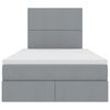 vidaXL Ł&oacute;żko z miejscem na przechowywanie i LED Jasnoszary Poliester