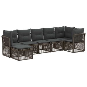 vidaXL Zestaw Sof na Ogr&oacute;d 7 pcs Szary polirattan