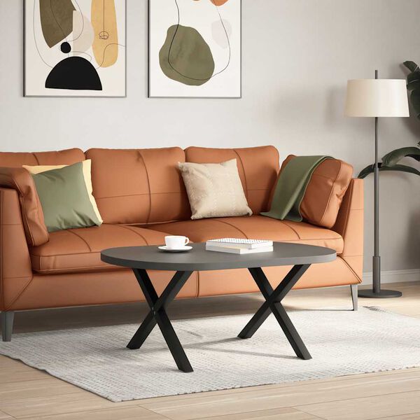 vidaXL Nogi do stolika kawowego w kształcie litery X 2 szt. Czarne 70x(42-43) cm Stal