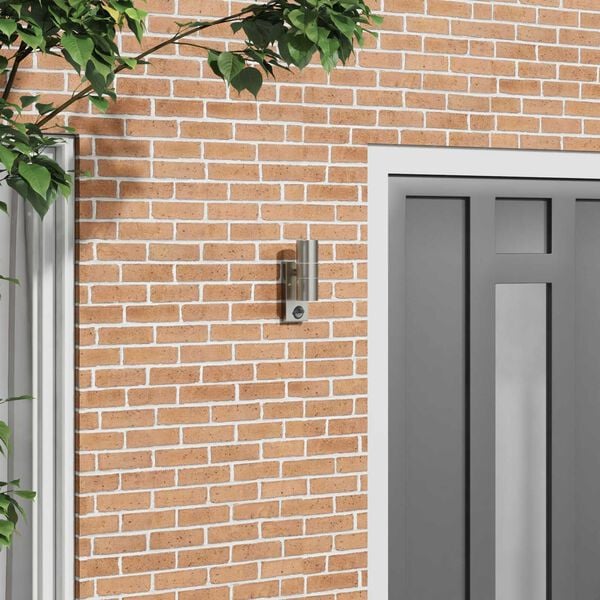 vidaXL Zewnętrzna lampa ścienna Srebrny 7 x 10 x 22 cm stal nierdzewna