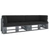 vidaXL Sofa 2-osobowa z palet, z poduszkami, szara, drewno sosnowe