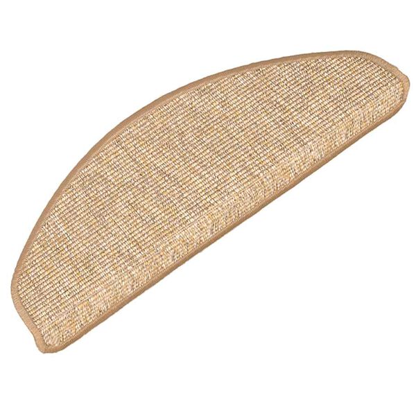 vidaXL Maty na schody 15 szt. 65x21x4 cm Jasnobrązowe, p&oacute;łokrągłe, duże