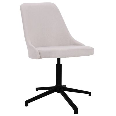 vidaXL Obrotowe krzesło stołowe, kremowe, obite tkaniną