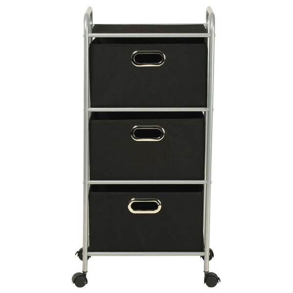 vidaXL Regał z 3 pudełkami do przechowywania, stal i włóknina