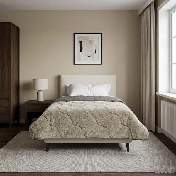 vidaXL Kołdra na cały rok Kwiłtowany Jasnoszary 135 x 200 cm