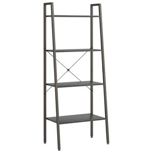 vidaXL Regał drabina z 4 p&oacute;łkami, czarny, 56x35x140 cm