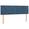 vidaXL Zagł&oacute;wek do ł&oacute;żka z LED, ciemnoniebieski 144x5x78/88cm, aksamit