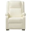 vidaXL Podnoszony fotel masujący, kremowy, obity sztuczną sk&oacute;rą