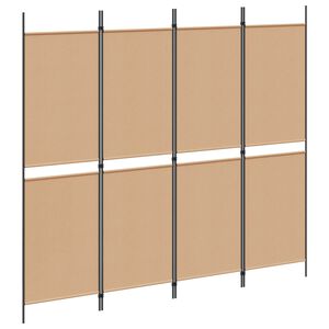 vidaXL 4-panełowy parawan Beżowy 200 x 180 cm tkanina