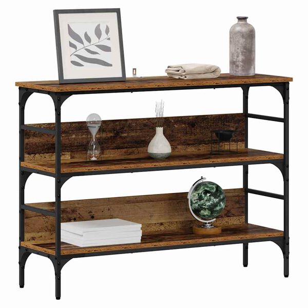 vidaXL Konsola Stare drewno 100 x 32 x 75 cm Materiał drewnopochodny