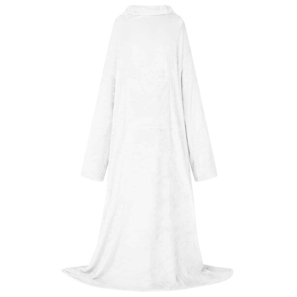 vidaXL Bluza-koc Biały Flanela