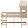 vidaXL Ł&oacute;żko na antresoli, z drabiną i dachem, 90x190 cm, sosna