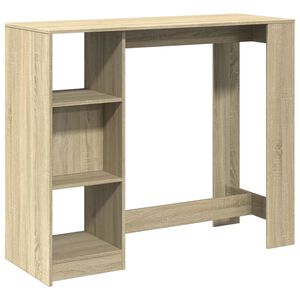 vidaXL Stolik barowy z regałem, dąb sonoma, 124x46x103,5 cm