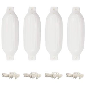 vidaXL Odbojnice do łodzi, 4 szt., białe, &Oslash; 11x40 cm, PVC