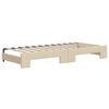 vidaXL Sofa rozsuwana z szufladami, kremowa, 80x200 cm, tkanina