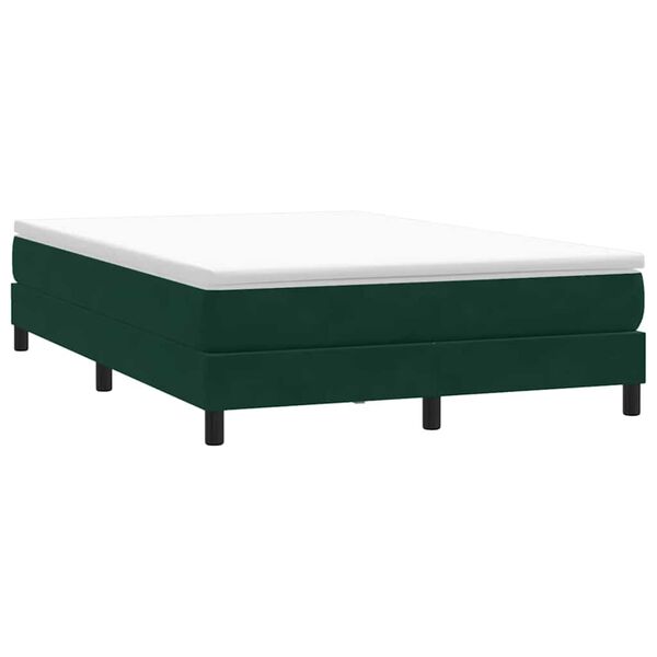 vidaXL Ł&oacute;żko typu Box Spring bez materaca Ciemnozielone 140x210 cm