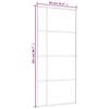 vidaXL Drzwi przesuwne, szkło ESG i aluminium, 90x205 cm, białe