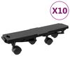 vidaXL W&oacute;zki transportowe na 4 k&oacute;łkach, 10 szt., czarne, PP, 170 kg