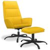 vidaXL Fotel z podn&oacute;żkiem, musztardowy, obity aksamitem