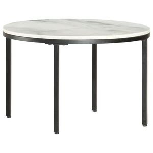 vidaXL Stolik kawowy, biało-czarny, &Oslash;65 cm, prawdziwy marmur